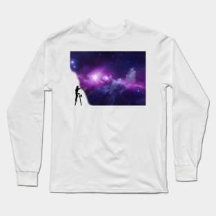 Cosmic Galaxy Girl Painting Long Sleeve T-Shirt